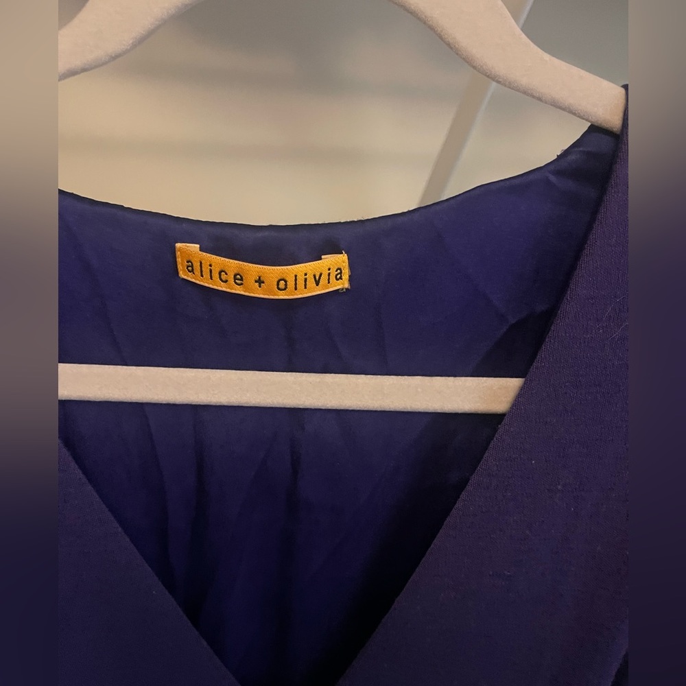 Vintage purple belted Alice & Olivia dress original $495 size M